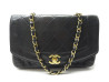 sac a main chanel diana en cuir noir