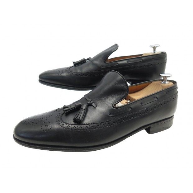 CHAUSSURES JM WESTON 181 MOCASSINS PAMPILLES 11C 44.5 45 CUIR NOIR LOAFERS 990€