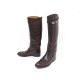 CHAUSSURES HERMES BOTTES A BOUCLE JUMPING 41 EN CUIR MARRON + BOITE BOOTS 2260€