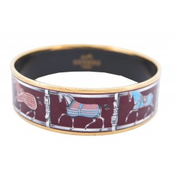 BRACELET HERMES IMPRIME COUVERTURES & TENUES DE JOUR 22 EMAIL ENAMEL BANGLE 550€