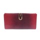 PORTEFEUILLE GUCCI ANNEAU LOGO EN CUIR DE LEZARD ROUGE RED LEATHER WALLET