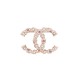 NEUF BROCHE CHANEL LOGO CC PERLES ET STRASS METAL DORE GOLD STEEL BROOCH 650€