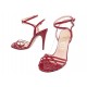 NEUF CHAUSSURES GUCCI RED DRACONIA 38.5 SANDALES EN CUIR VERNIS ROUGE SHOES 690€