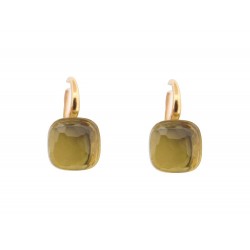 BOUCLES D'OREILLES POMELLATO NUDO CLASSIC QUARTZ CITRON OR JAUNE EARRINGS 5250€