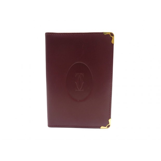 VINTAGE COUVERTURE PORTE AGENDA MUST CARTIER PM REPERTOIRE CARNET CUIR BORDEAUX