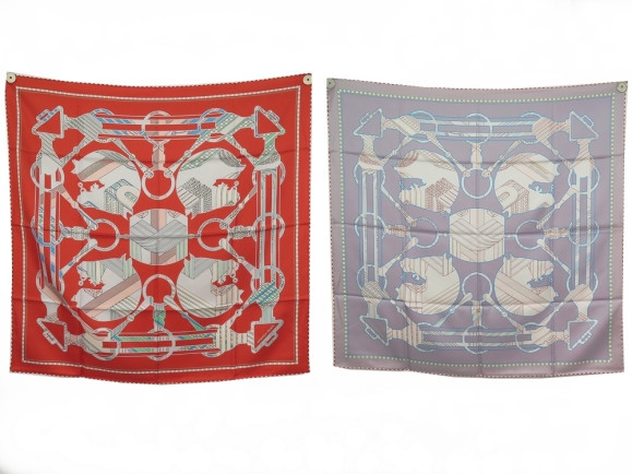  foulard hermes tatersale en zigzag double face