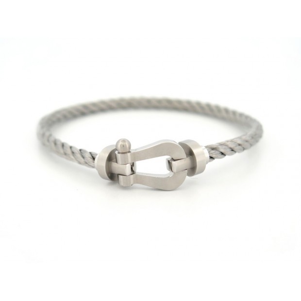 NEUF BRACELET FRED FORCE 10 GO BEYOND TAILLE 19 CABLE EN ACIER NEW JEWEL 1480€