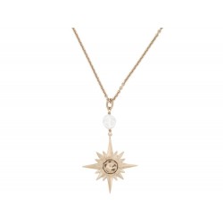 NEUF COLLIER CHRISTIAN DIOR PENDENTIF ROSE DES VENTS 92-100 METAL NECKLACE 500€