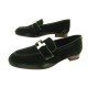 NEUF CHAUSSURES HERMES MOCASSINS PARIS 35 EN VELOURS VERT + BOITE LOAFERS 950€