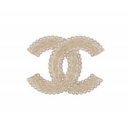 NEUF BROCHE CHANEL LOGO CC STRASS 2023 EN METAL DORE NEW GOLDEN BROOCH 650€