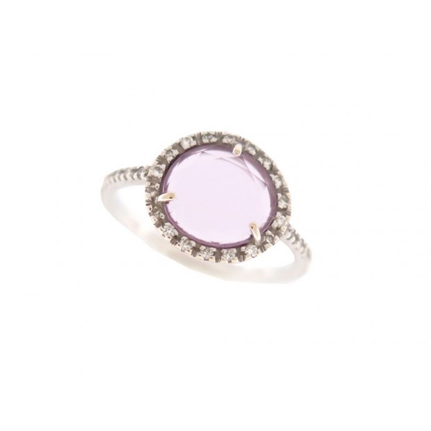 BAGUE POMELLATO COLPO DI FULMINE T 49 OR BLANC 18K DIAMANTS AMETHYSTE RING 2800€