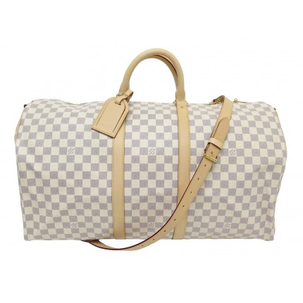 NEUF SAC DE VOYAGE LOUIS VUITTON KEEPALL 55 BANDOULIERE TOILE DAMIER AZUR 2200€