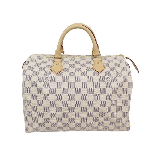 NEUF SAC A MAIN LOUIS VUITTON SPEEDY 30 TOILE DAMIER AZUR CANVAS HAND BAG 1350€