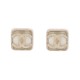 NEUF BOUCLES D'OREILLES CHANEL CARRE LOGO CC METAL DORE GOLD STEEL EARRINGS 560€