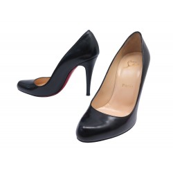 CHAUSSURES CHRISTIAN LOUBOUTIN SIMPLE PUMP 100 CUIR NOIR T 37 + BOITE SHOES 645€