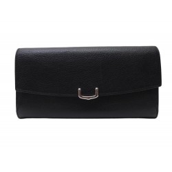 PORTEFEUILLE LONG CARTIER CABOCHON EN CUIR GRAINE NOIR BLACK LEATHER WALLET 760€