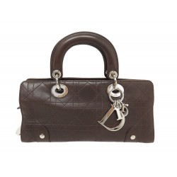 SAC A MAIN CHRISTIAN DIOR LADY EAST WEST CANNAGE LEATHER HAND BAG PURSE 4200€