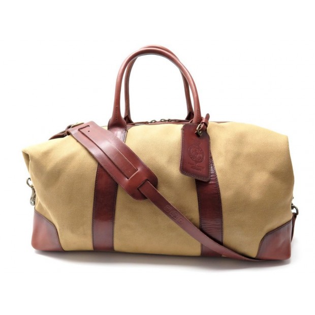 SAC DE VOYAGE POLO RALPH LAUREN TOILE ET CUIR 