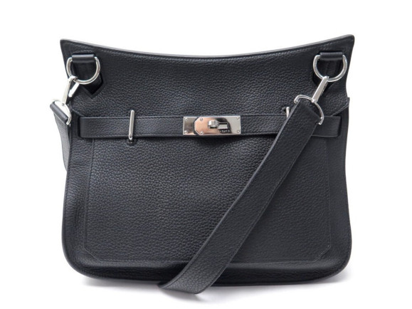 sac a main hermes jypsiere 34 en cuir noir bandouliere