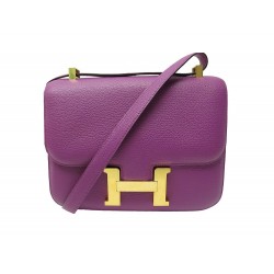 SAC A MAIN HERMES CONSTANCE 24 CUIR CHEVRE MYSORE FUSHIA LEATHER HAND BAG PURSE