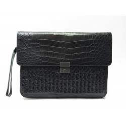 NEUF SAC POCHETTE A MAIN BOTTEGA VENETA CUIR CROCODILE 323822 CLUTCH BAG 10500€