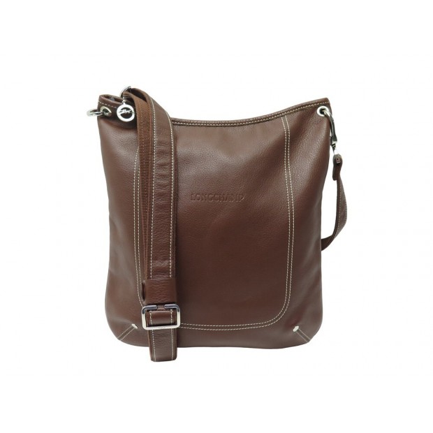 SAC A MAIN LONGCHAMP BESACE 2563789035 CUIR GRAINE MARRON BANDOULIERE BAG 450€