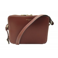 NEUF SAC A MAIN LE TANNEUR GISELE BESACE CAMERA BANDOULIERE CUIR MARRON BAG 339€