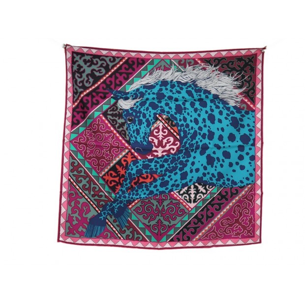 NEUF FOULARD HERMES APPALOOSA DES STEPPES H003067S CARRE 90 SOIE BOITE NEW SCARF