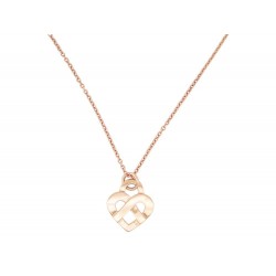 NEUF COLLIER POIRAY COEUR ENTRELACE MM CHAINE FORCAT OR JAUNE 18K NECKLACE 2880€