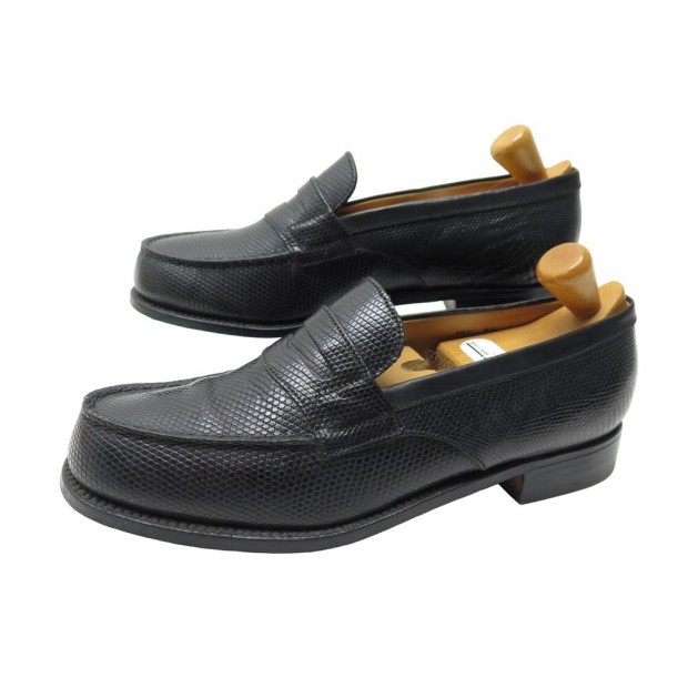 CHAUSSURES JM WESTON MOCASSINS 180 FEMME 4.5C 38.5 CUIR DE LEZARD SHOES 1850€