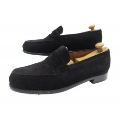 CHAUSSURES JM WESTON 180 MOCASSINS 7C 41 41.5 DAIM NOIR EMBAUCHOIRS LOAFERS 770€