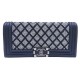 SAC A MAIN CHANEL POCHETTE BOY STRASS SWAROVSKI CUIR BLEU BLUE POUCH CLUTCH BAG