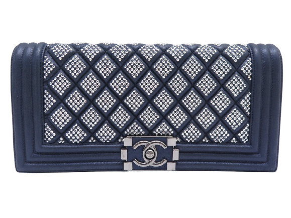 sac a main chanel pochette boy strass swarovski cuir