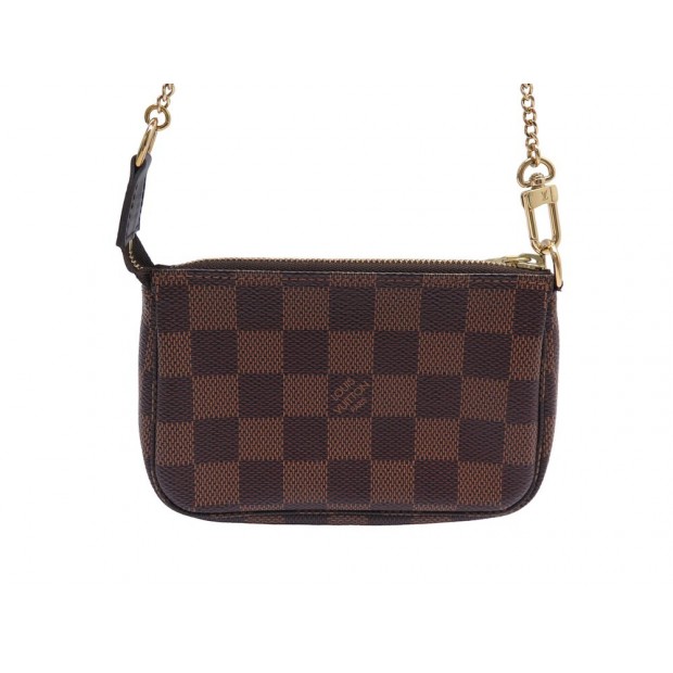 NEUF SAC A MAIN LOUIS VUITTON MINI POCHETTE ACCESSOIRES DAMIER EBENE BAG 570€