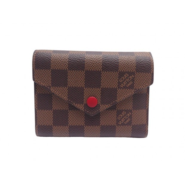 NEUF PORTEFEUILLE LOUIS VUITTON VICTORINE TOILE DAMIER EBENE N41659 WALLET 450€