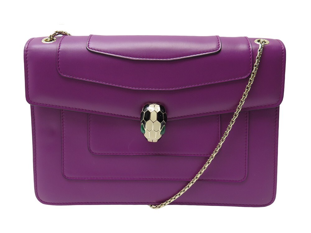 sac a main bulgari serpenti forever mm en cuir violet
