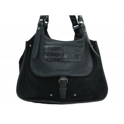 SAC A MAIN LONGCHAMP BALZANE CUIR ET DAIM BLACK LEATHER SHOULDER HAND BAG 730€