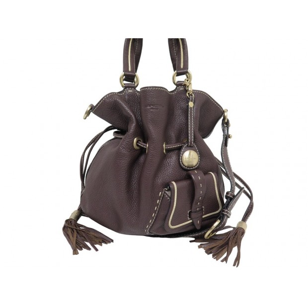 SAC A MAIN LANCEL PREMIER FLIRT MM CUIR GRAINE MARRON BANDOULIERE HAND BAG 730€