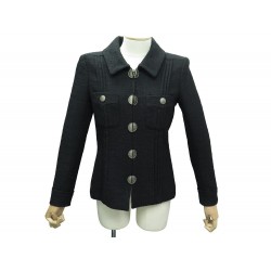 VESTE CHANEL PARIS CUBA RUNWAY P55551V30555 TWEED NOIR 40 M A ZIP JACKET 6000€