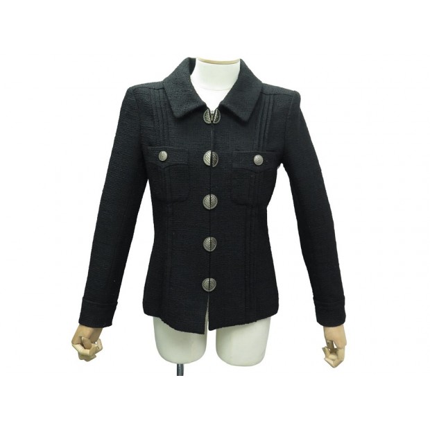 VESTE CHANEL PARIS CUBA RUNWAY P55551V30555 TWEED NOIR 40 M A ZIP JACKET 6000€