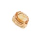 BAGUE SERTIE CABOCHON PIERRE CITRINE EN OR JAUNE 18K 9.3 GR T49 GOLDEN RING