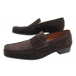 CHAUSSURES JM WESTON 625 MOCASSINS 7.5D 41.5 EN DAIM MARRON LOAFERS SHOES 520€