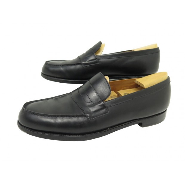 CHAUSSURES JM WESTON 180 MOCASSINS 11C 44 FIN CUIR NOIR EMBAUCHOIRS SHOES 880€