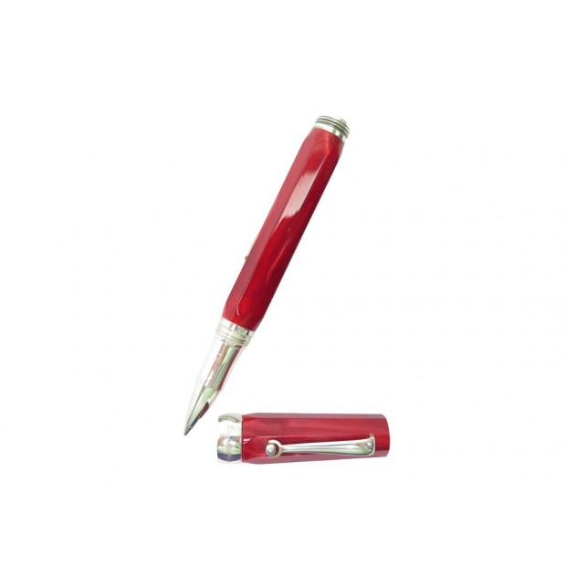 STYLO MONTEGRAPPA 1912 ROLLERBALL EN RESINE ROUGE & ARGENT 925 RED BALLPOINT PEN