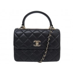 NEUF SAC A MAIN CHANEL TRENDY CC MATELASSE CUIR NOIR BANDOULIERE HAND BAG 6800€