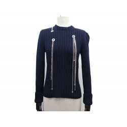 NEUF PULL CHANEL TAILLE 34 S P59746 EN LAINE BLEU MARINE NEW SWEATER 2800€