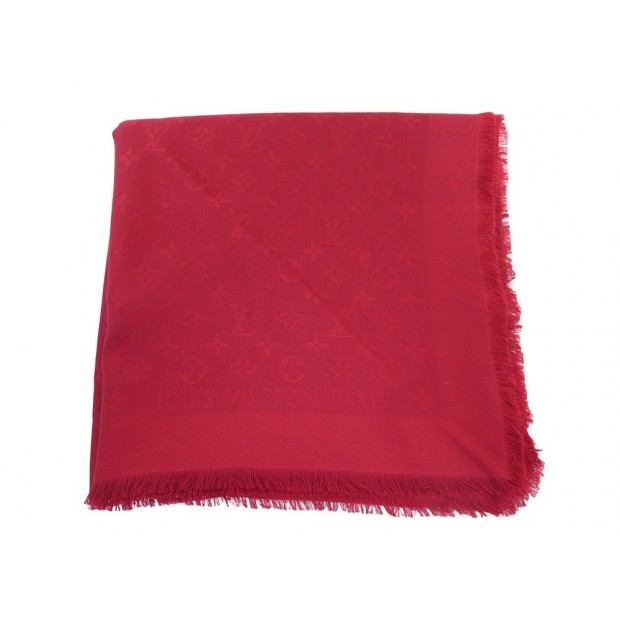 ECHARPE LOUIS VUITTON CHALE MONOGRAM POMME D'AMOUR M72237 SOIE LAINE SHAWL 490€