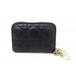 PORTE CARTES CHRISTIAN DIOR LADY DIOR EN CUIR CANNAGE MONNAIE CARDS HOLDER 530€