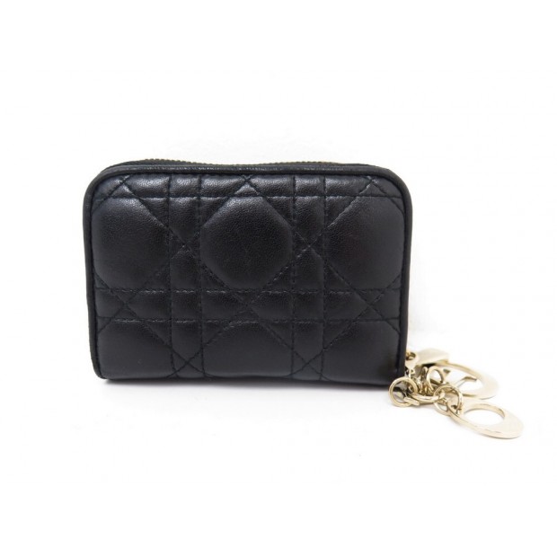 PORTE CARTES CHRISTIAN DIOR LADY DIOR EN CUIR CANNAGE MONNAIE CARDS HOLDER 530€