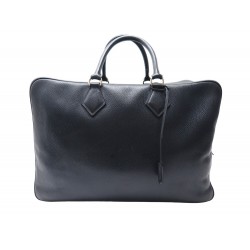 VINTAGE SAC DE VOYAGE HERMES PLUME 45 EN CUIR TOGO NOIR TRAVEL HAND BAG 6250€